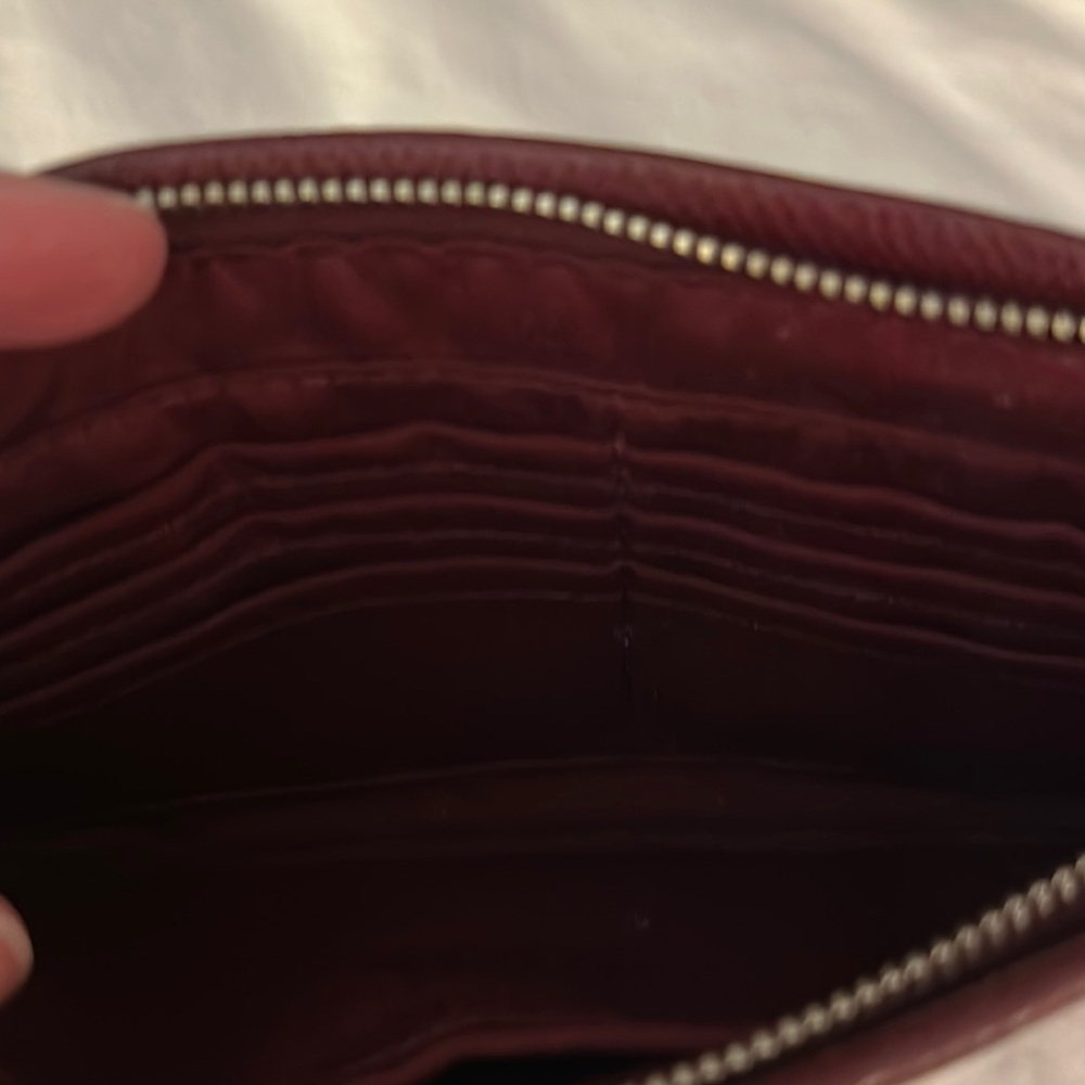 Coach Burgundy Leather Clutch Wristlet - Picture 2 of 9